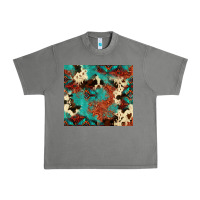 Tornado Serape Turquoise Glitter Cowhide  Tooled Leather  Tumbler Urban Heavy Tee - FaDigitalArtStudio