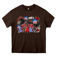 Chocolate Brown Oh my stars pig Heavy Core Tee - CowGirlArtShop