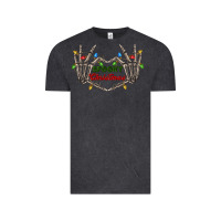 Vintage Black spooky christmas skeleton hands Vintage Tee - FaDigitalArtStudio