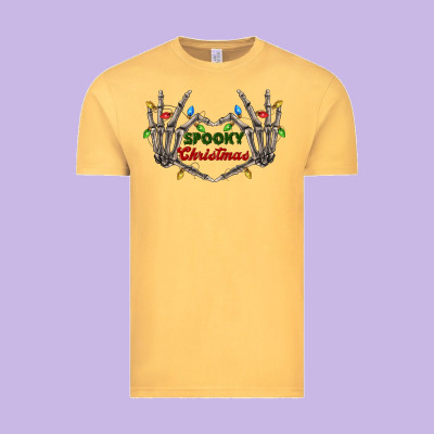 Spooky Christmas Skeleton Hands Vintage Tee Designed By Fadigitalartstudio
