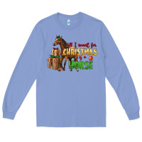 Colony Blue All I Want For Christmas Is A Horse Long Sleeve Tee - LillyAllenDesigns