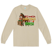 Mushroom All I Want For Christmas Is A Horse Long Sleeve Tee - LillyAllenDesigns