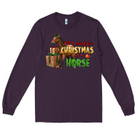 Plum All I Want For Christmas Is A Horse Long Sleeve Tee - LillyAllenDesigns