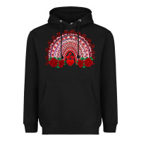 Black valentines day rainbow with roses Heavyweight Hoodie - RanaPortraitStore