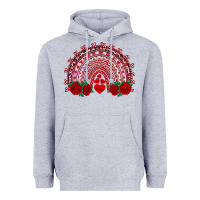 Heather Grey valentines day rainbow with roses Heavyweight Hoodie - RanaPortraitStore