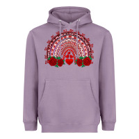 Lavender valentines day rainbow with roses Heavyweight Hoodie - RanaPortraitStore