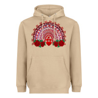 Mushroom valentines day rainbow with roses Heavyweight Hoodie - RanaPortraitStore