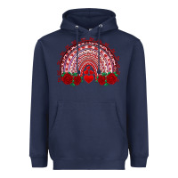 Navy valentines day rainbow with roses Heavyweight Hoodie - RanaPortraitStore