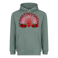 Sage valentines day rainbow with roses Heavyweight Hoodie - RanaPortraitStore