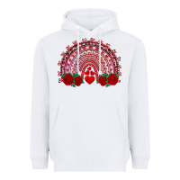 White valentines day rainbow with roses Heavyweight Hoodie - RanaPortraitStore