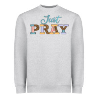 Heather Grey Just Pray Heavyweight Sweatshirt - JahusDesignShop