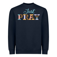 Navy Just Pray Heavyweight Sweatshirt - JahusDesignShop