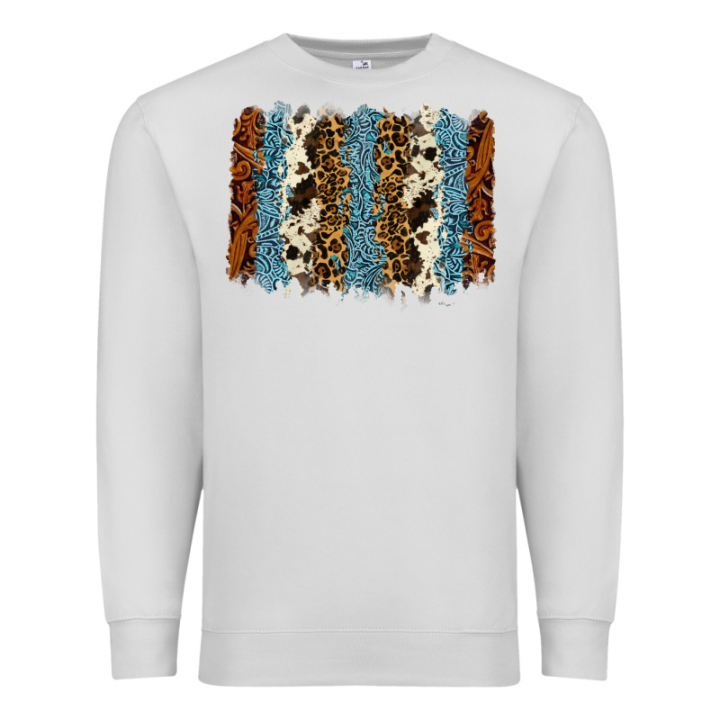 Tool Leather Leopard Cowhide Backround Premium Sweatshirt by RanaPortraitStore | Teevron