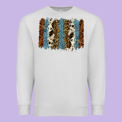 Tool Leather Leopard Cowhide Backround Premium Sweatshirt Designed By Ranaportraitstore