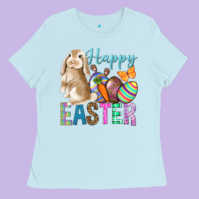 Easter Day With Truck Ladies Tee Designed By Bundleandbundleshop