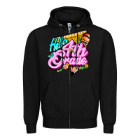 Black hello 4th grade Zipper Hoodie - JahusDesignShop