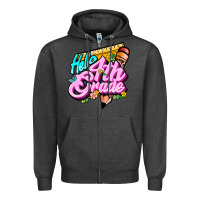 Charcoal Heather hello 4th grade Zipper Hoodie - JahusDesignShop