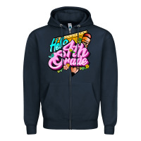 Navy hello 4th grade Zipper Hoodie - JahusDesignShop