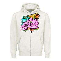 Oatmeal Heather hello 4th grade Zipper Hoodie - JahusDesignShop