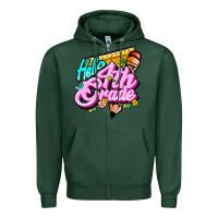 Sports Green hello 4th grade Zipper Hoodie - JahusDesignShop