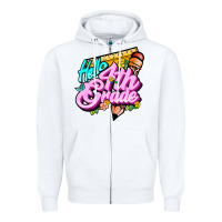 White hello 4th grade Zipper Hoodie - JahusDesignShop