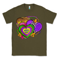 Army Green mardi gras heart olivia Classic Tee - OliviaCreatesArt