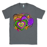 Charcoal Heather mardi gras heart olivia Classic Tee - OliviaCreatesArt