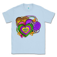 Dusty Blue mardi gras heart olivia Classic Tee - OliviaCreatesArt