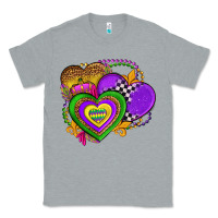 Heather Grey mardi gras heart olivia Classic Tee - OliviaCreatesArt