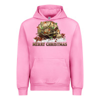 Fuchsia Pink Merry christmas skull Urban Hoodie - RanaPortraitStore
