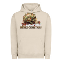 Pigment French Oak Merry christmas skull Urban Hoodie - RanaPortraitStore