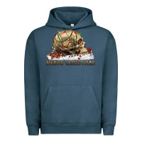 Pigment Midnight Navy Merry christmas skull Urban Hoodie - RanaPortraitStore