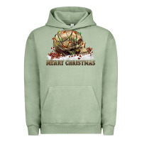 Pigment Oil Green Merry christmas skull Urban Hoodie - RanaPortraitStore