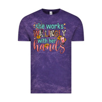 Cloud Purple she works willingly with her hands Vintage Tee - FaDigitalArtStudio