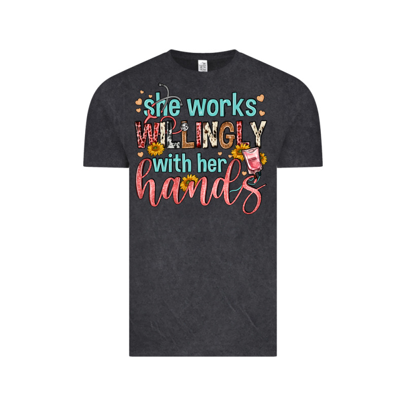 She Works Willingly With Her Hands Vintage Tee by FaDigitalArtStudio | Teevron