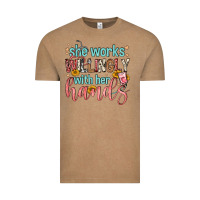 Vintage Coffee she works willingly with her hands Vintage Tee - FaDigitalArtStudio