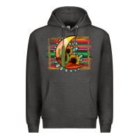 Charcoal Heather turquoise desert moon serape background Premium Hoodie - Jasminsmagicworld