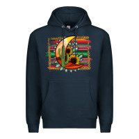 Navy turquoise desert moon serape background Premium Hoodie - Jasminsmagicworld