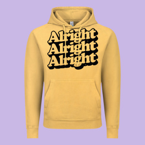 Alright Alright Alright Vintage Hoodie Designed By Baomotion