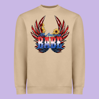 All America Babe Heavyweight Sweatshirt Designed By Jahusdesignshop