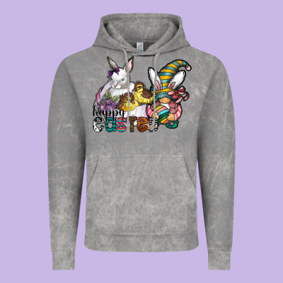 Happy Easter Vintage Hoodie Designed By Cowhidedigitalart