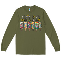 Army Green name vibrant summer greeting with popsicles Long Sleeve Tee - CowhideDigitalArt