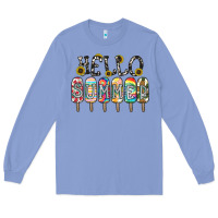 Colony Blue name vibrant summer greeting with popsicles Long Sleeve Tee - CowhideDigitalArt