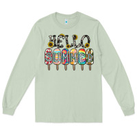 Matcha name vibrant summer greeting with popsicles Long Sleeve Tee - CowhideDigitalArt