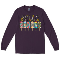 Plum name vibrant summer greeting with popsicles Long Sleeve Tee - CowhideDigitalArt