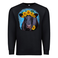 Black black angus with sunflower Premium Sweatshirt - RanaPortraitStore
