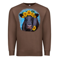 Chestnut black angus with sunflower Premium Sweatshirt - RanaPortraitStore