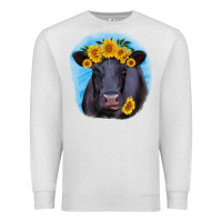 Oatmeal Heather black angus with sunflower Premium Sweatshirt - RanaPortraitStore