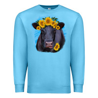 Ocean Blue black angus with sunflower Premium Sweatshirt - RanaPortraitStore