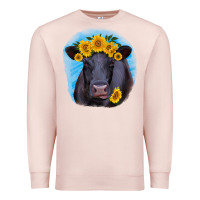Pale Pink black angus with sunflower Premium Sweatshirt - RanaPortraitStore